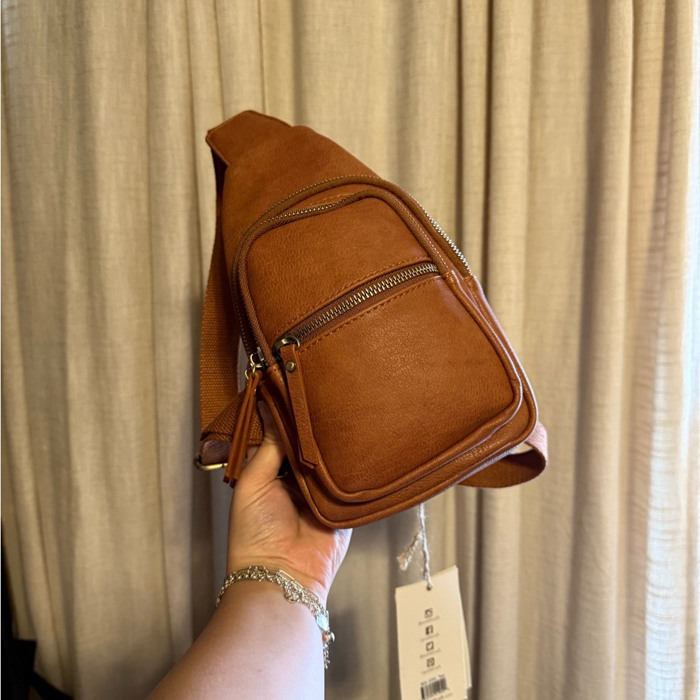 Brown Leather Sling Bag